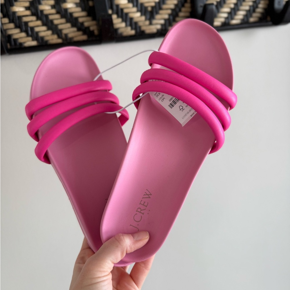 J.Crew Strappy Slide Sandals - Hot Pink - Size 8 - NWT - Picture 7 of 12